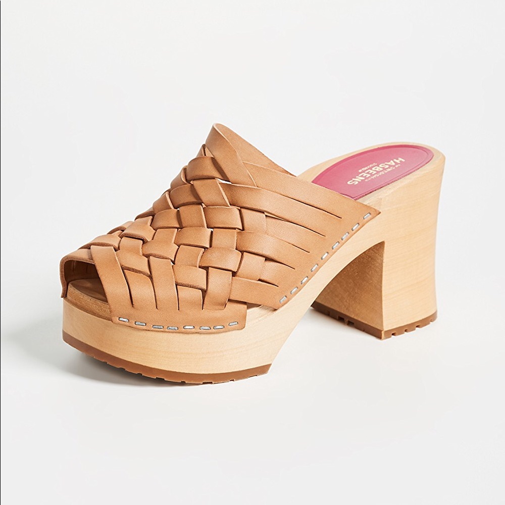 Swedish Hasbeen Monika Block Heeled Sandal Clog